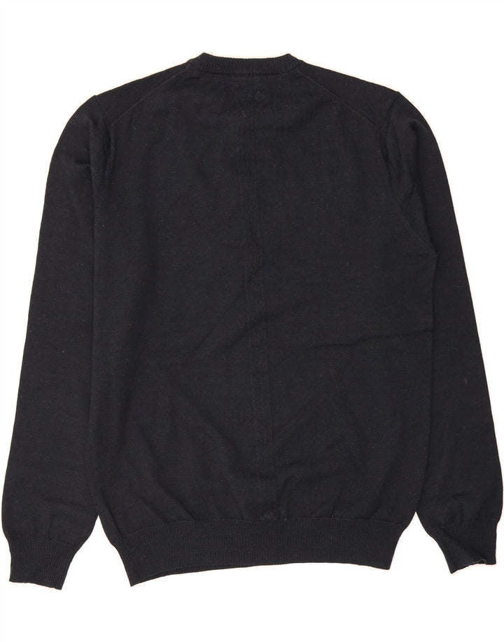 GUESS Mens Crew Neck Jumper Sweater Large Navy Blue Acrylic Vintage Guess and Second-Hand Guess from Messina Hembry 