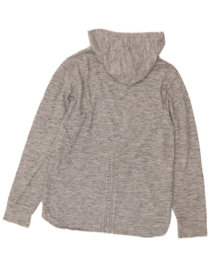 Adidas Mens Hooded Top Long Sleeve Small Grey Flecked
