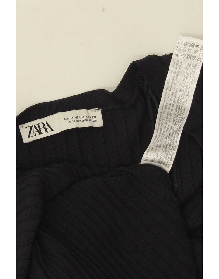 Zara Damen Maxikleid UK 12 Medium Marineblau Polyamid