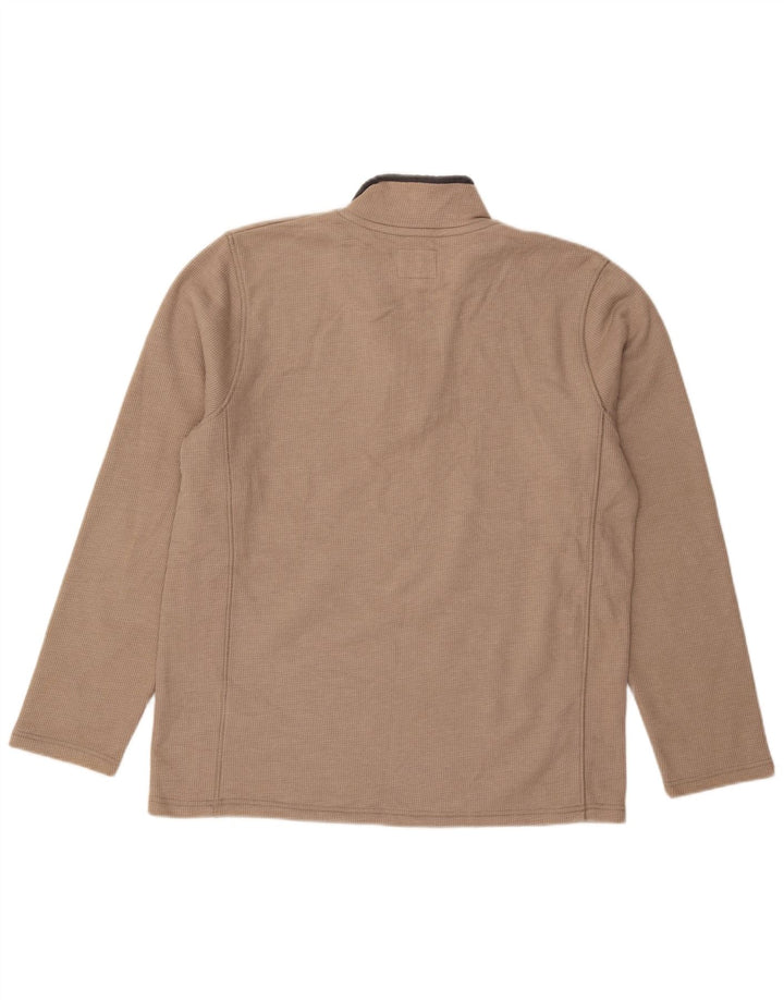 Mountain Warehouse Herre Zip Neck Jumper Sweater Medium Beige Bomuld