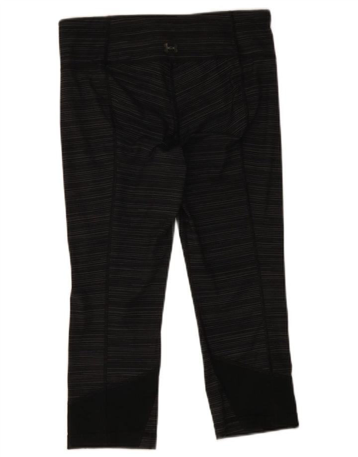 Under Armour Womens Capri Leggings UK 10 Small Grey Striped Polyester