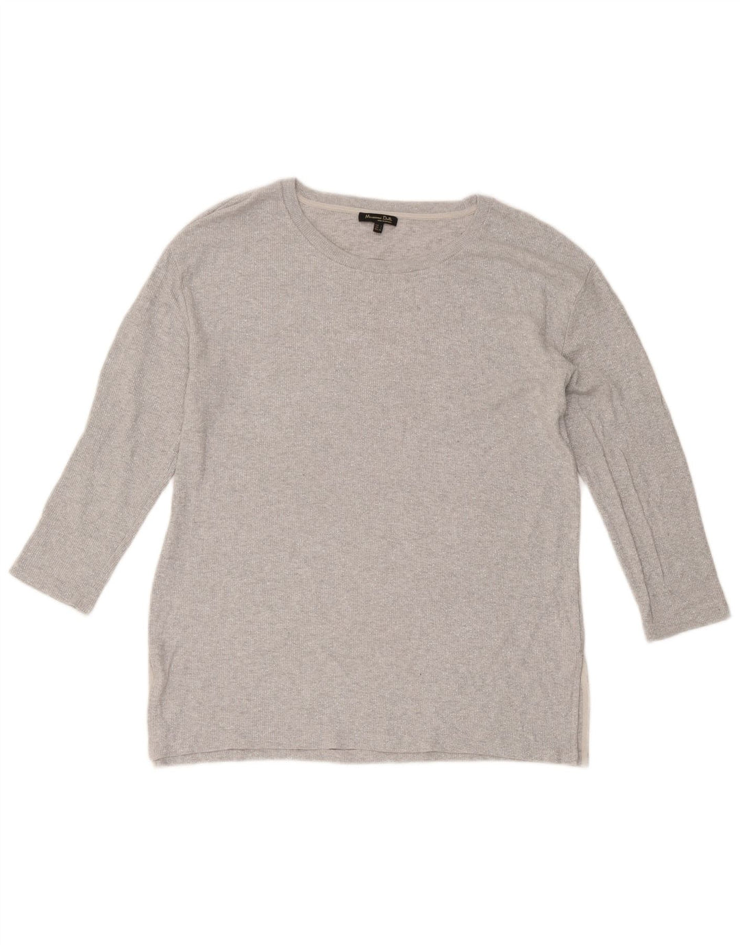 Massimo Dutti Womens Top 3/4 Sleeve UK 16 Large Grey