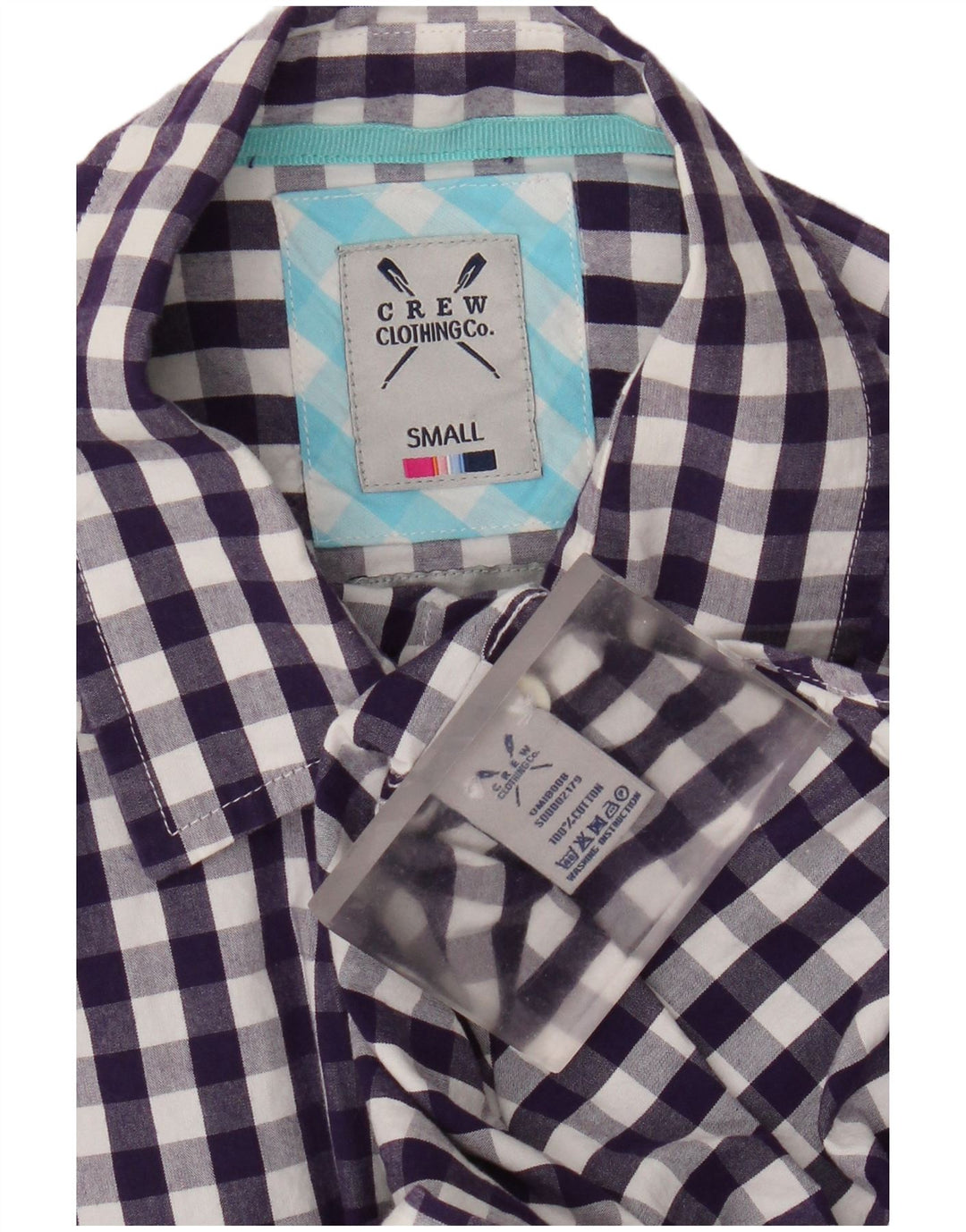 Crew Clothing Mens Shirt Small Purple Gingham Cotton