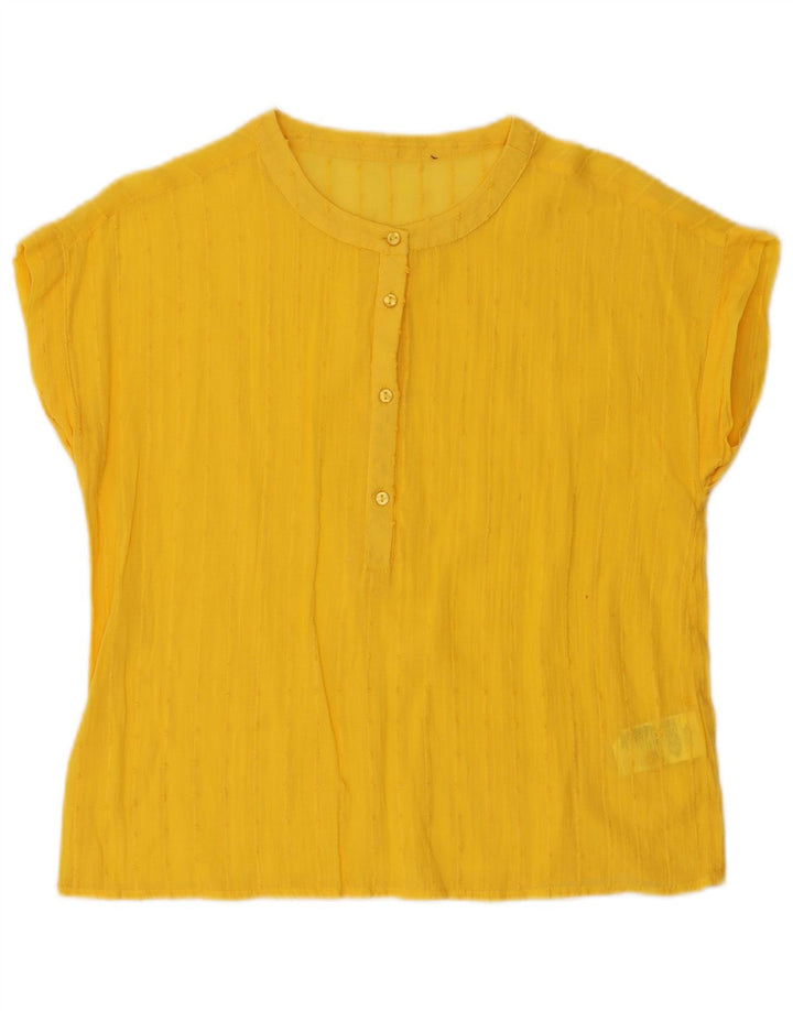 OVS Womens Blouse Top UK 16 Large Yellow Cotton