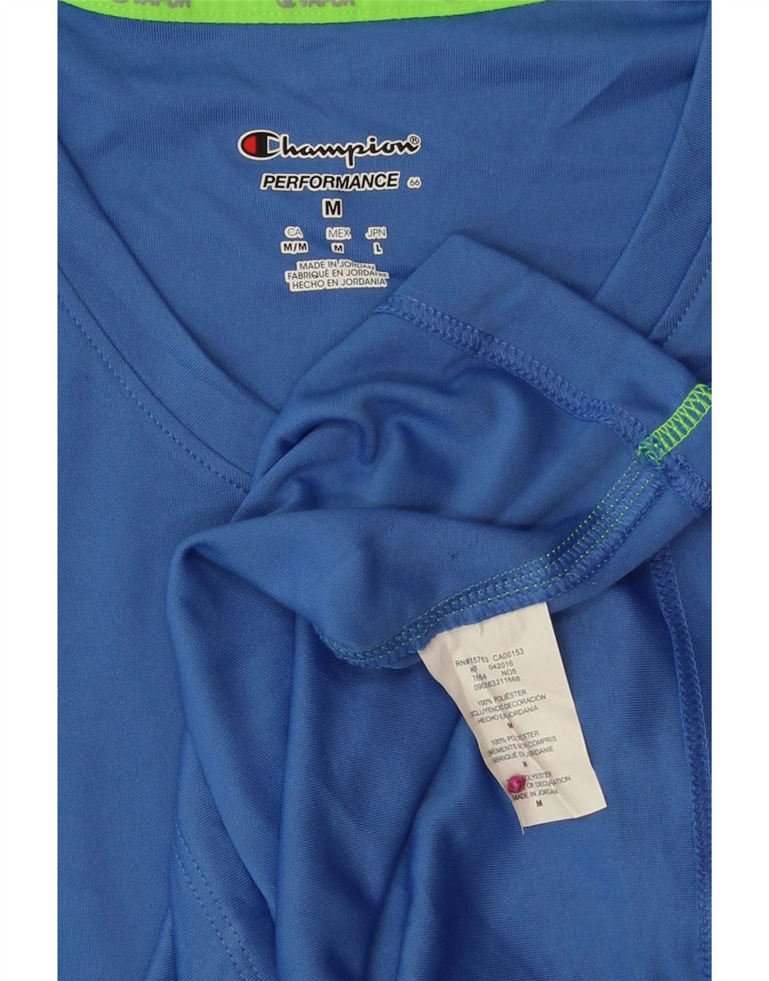 CHAMPION Dame T-Shirt Top UK 14 Medium Blue Polyester