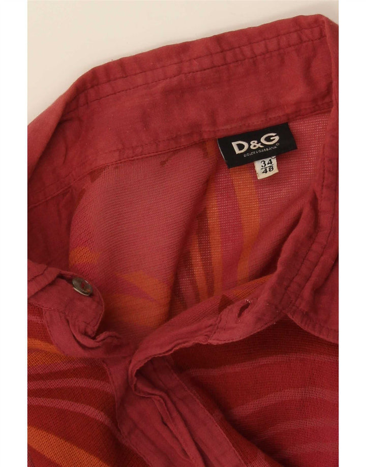 Dolce & Gabbana Mens Shirt IT 48 Medium Red Floral