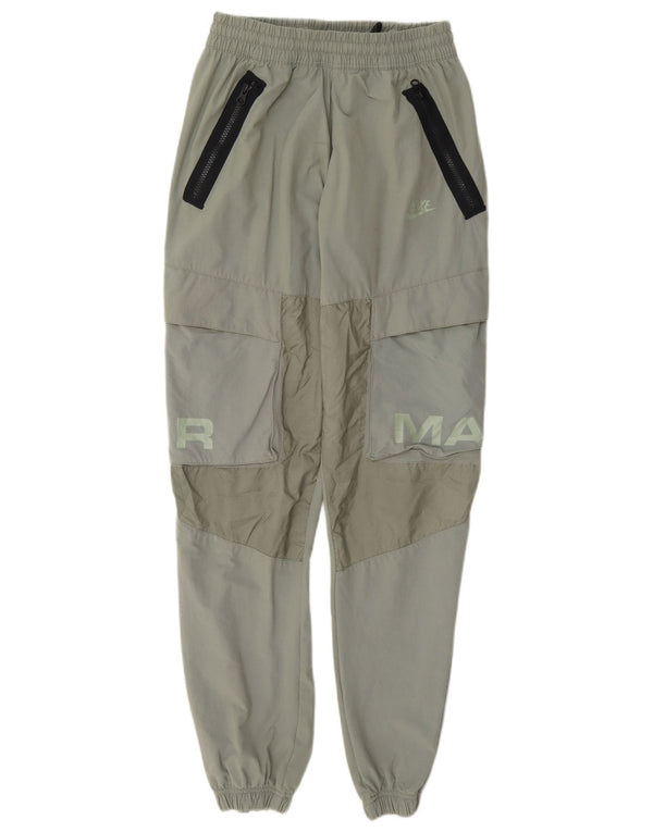 Pantaloni da tuta con grafica Nike da uomo, pantaloni da jogging, piccoli, in nylon color block verde