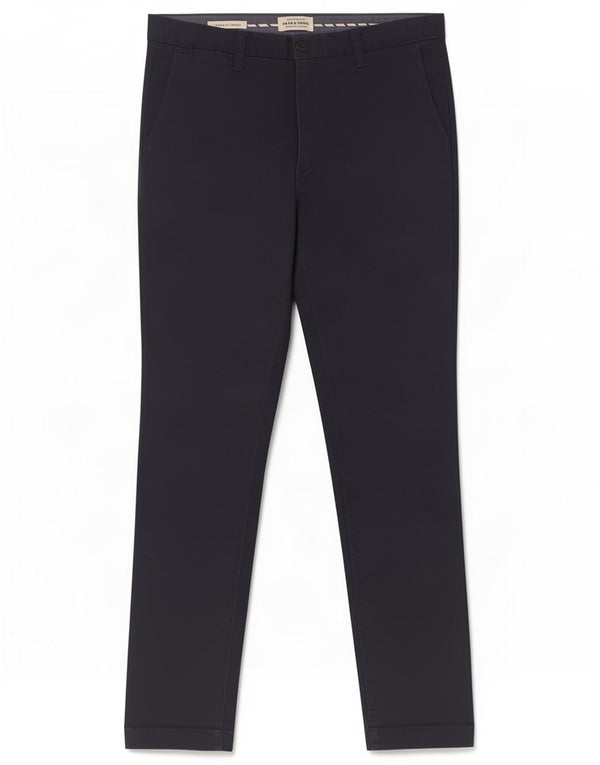Jack & Jones Mens Marco Slim Fit Chino Pantalones W30 L30 Algodón Azul Marino