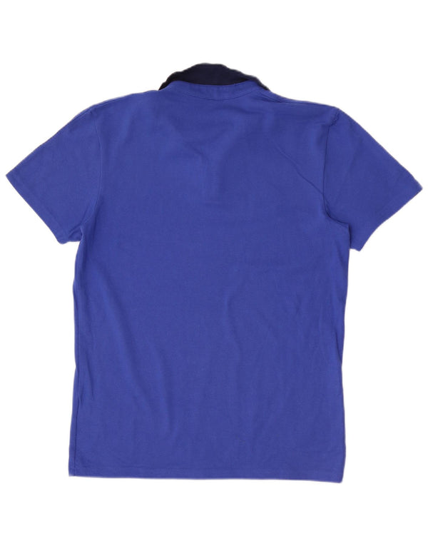 Adidas Mens Climalite Polo Shirt Medium Blue Colourblock Cotton