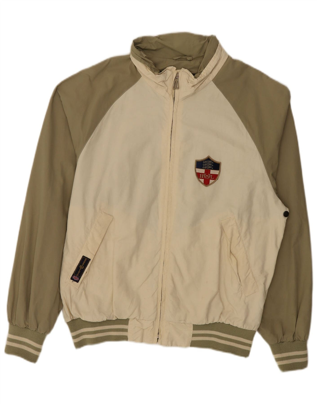 Henri Lloyd Mens Bomber Jacket UK 40 Large Khaki Colourblock