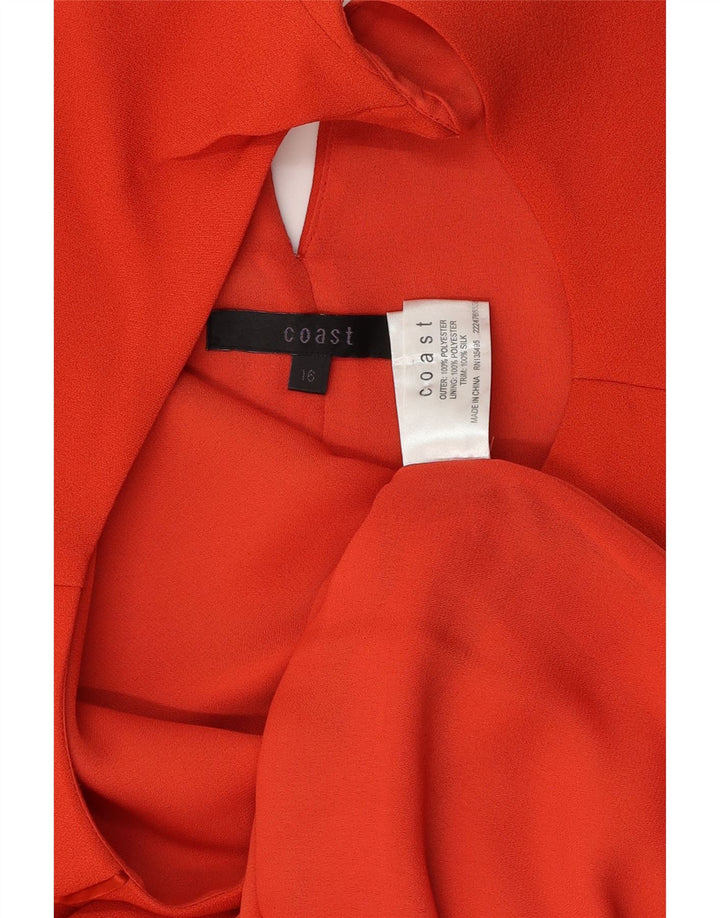 Coast Womens Sleeveless Shift Dress UK 16 Large Orange Polyester