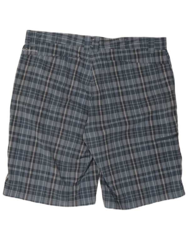 Columbia Herre Cargo Shorts W40 XL blå ternet polyester