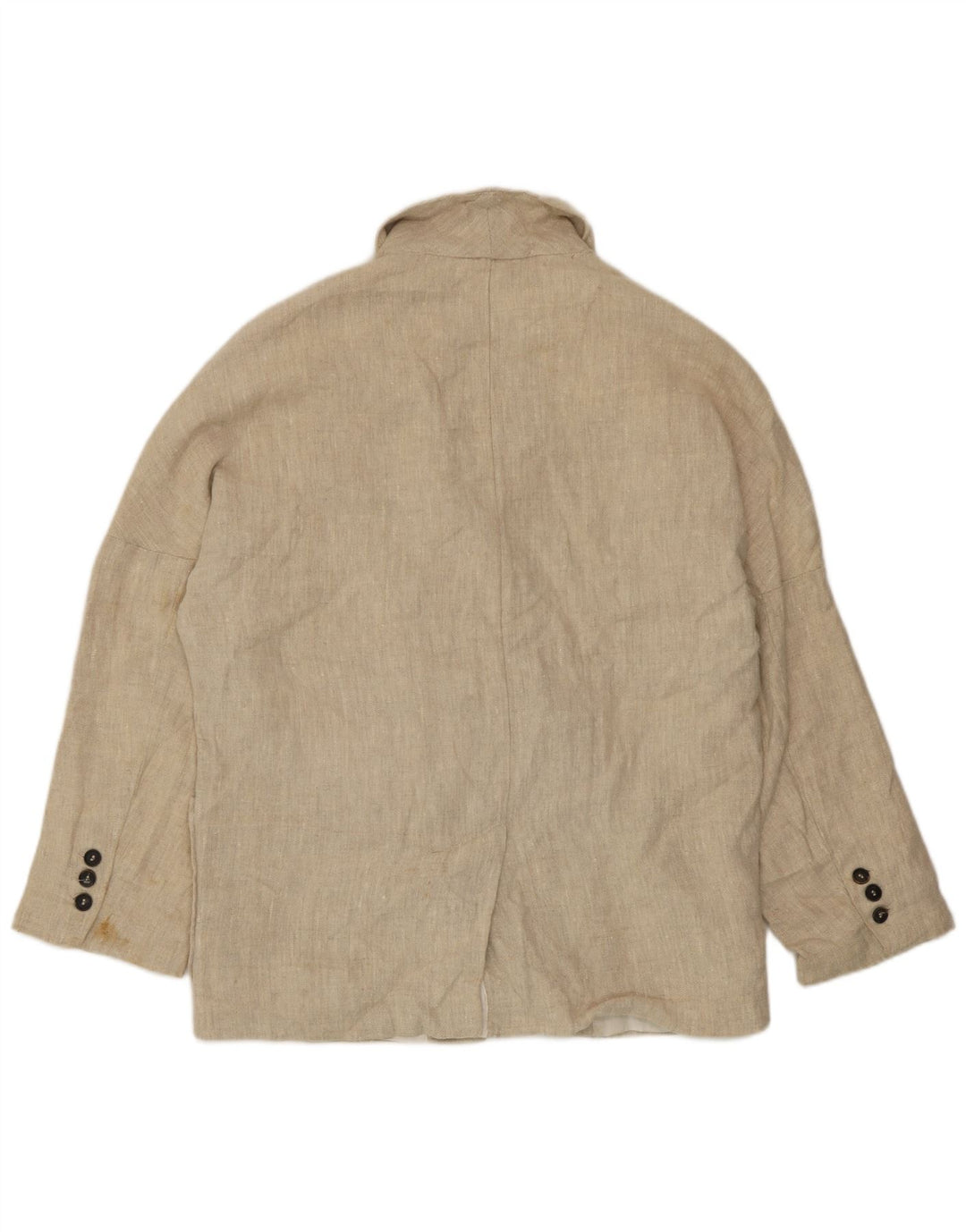 Giacca blazer doppiopetto da donna Zara UK 14 Lino beige medio