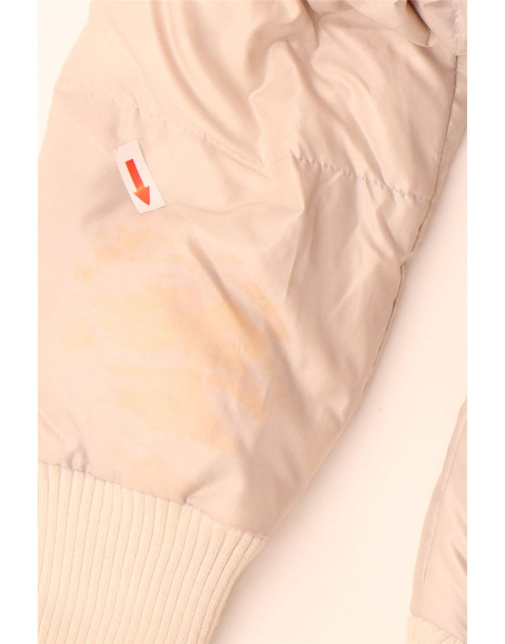 Adidas Womens Padded Jacket UK 12 Medium Beige Nylon