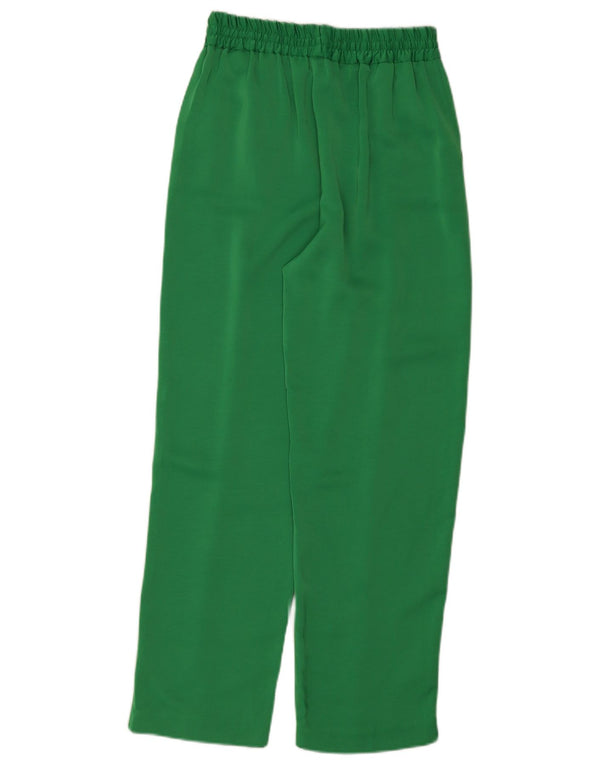 Proste spodnie damskie Zara, małe, W26 L28, zielone, poliestrowe