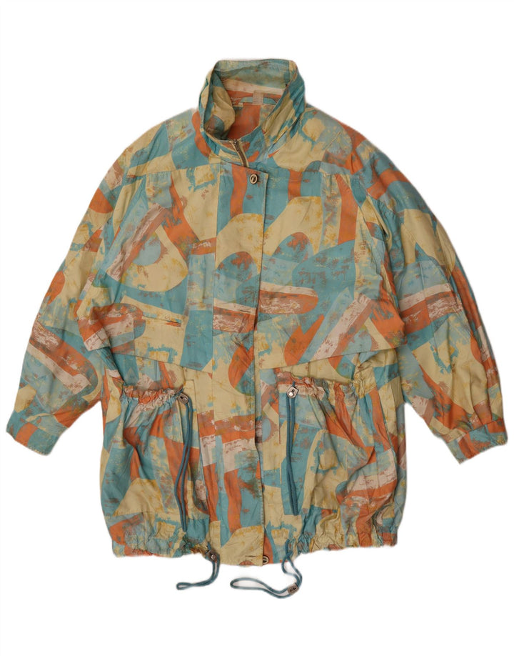 Vintage Womens Abstract Pattern Windbreaker Coat EU 46 XL Multicoloured
