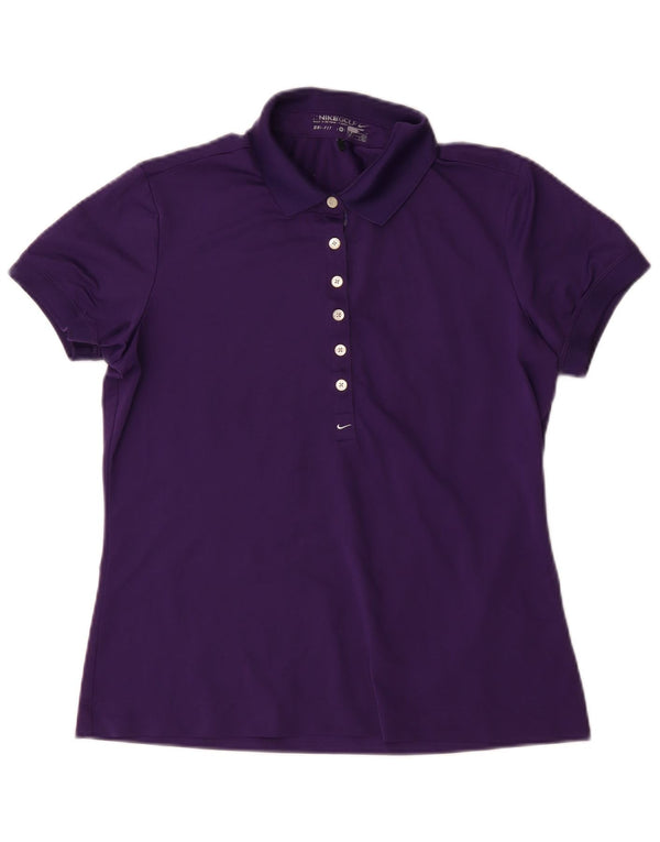 Polo Nike da donna Dri Fit UK 12/14 poliestere viola medio