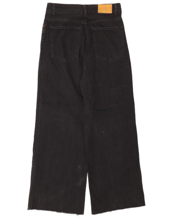Zara Damen-Jeans mit hoher Taille und weitem Bein, EU 38, Größe S, W28, L29, Schwarz
