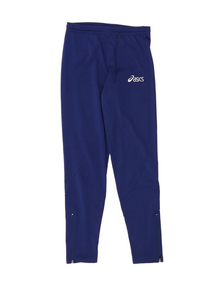 ASICS Boys Tracksuit Trousers 13-14 Years XL Navy Blue Polyester Vintage Asics and Second-Hand Asics from Messina Hembry 