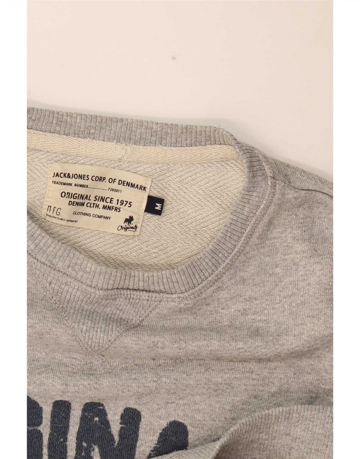 Jack & Jones Herre grafisk sweatshirt Jumper Medium Grey Flecked