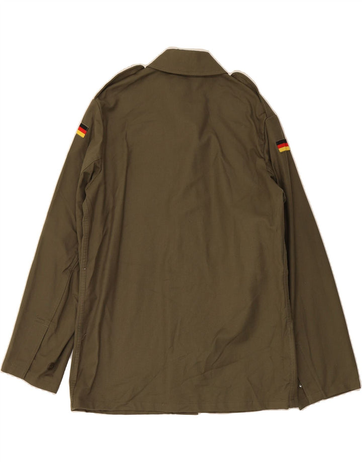VINTAGE Mens Overshirt Military Shirt Medium Khaki Vintage Vintage and Second-Hand Vintage from Messina Hembry 