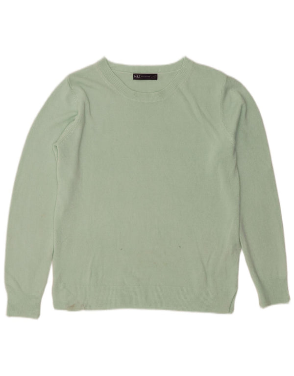 Maglione maglione con scollo a barca da donna Marks & Spencer UK 12 Acrilico verde medio