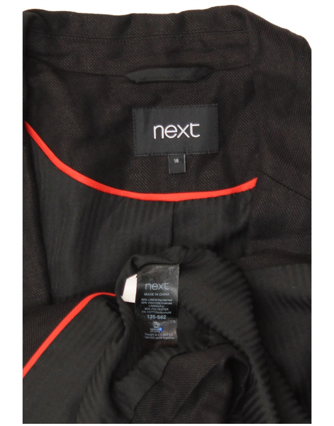 NEXT Womens 2 Button Blazer Jacket UK 16 Large Black Linen