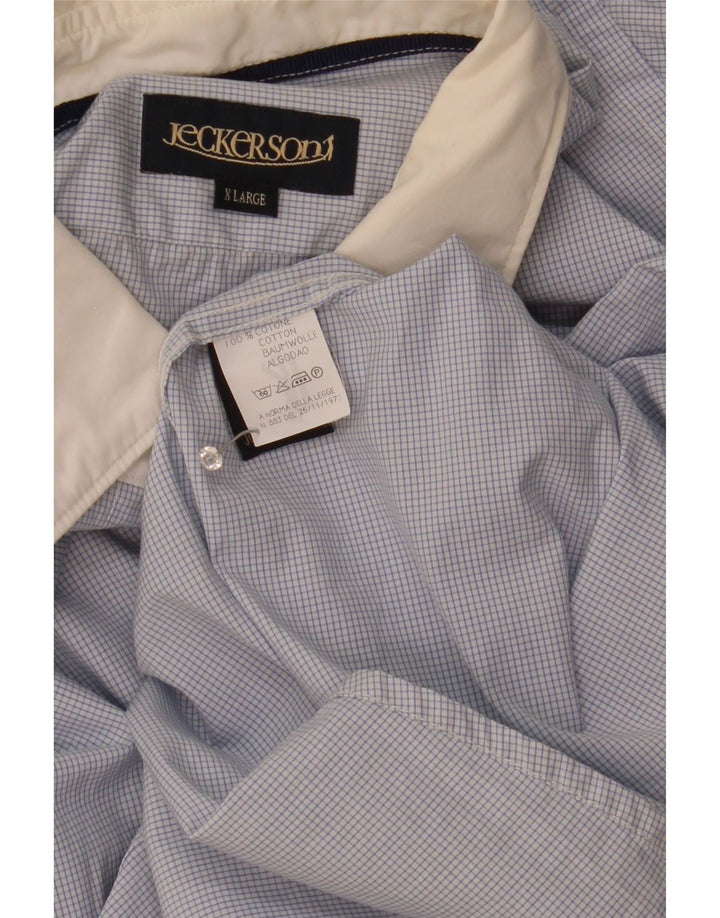 Jeckerson Mens Shirt XL Blue Check Cotton