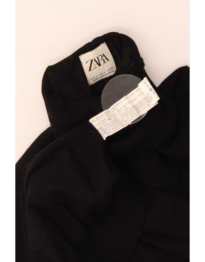 Zara Pull Col Roulé Homme Large Noir Viscose