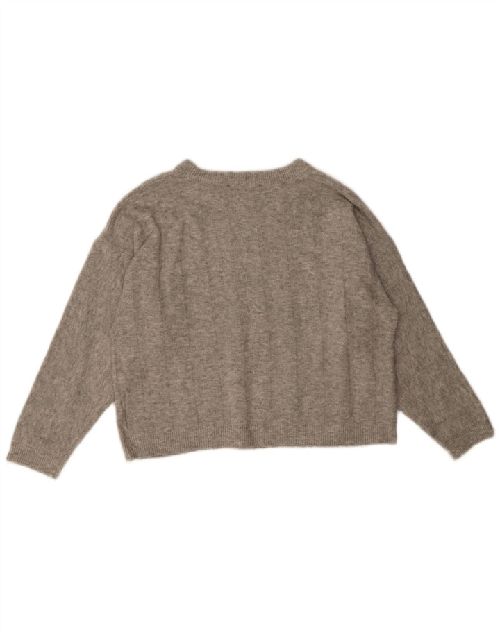 Maglione maglione girocollo da donna Marks & Spencer UK 12 Grigio medio chiazzato
