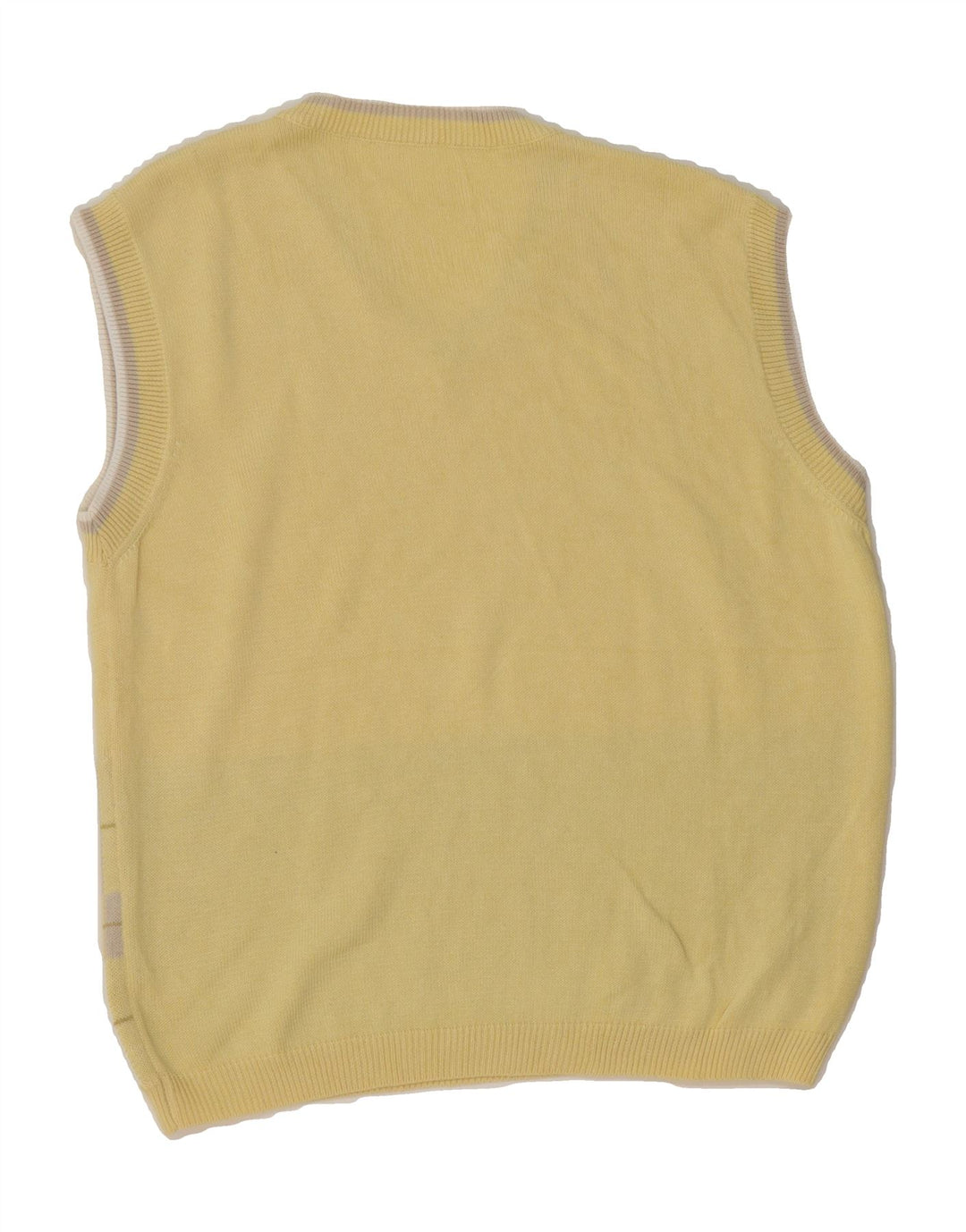 VINTAGE Womens Vest Tank Top UK 12 Medium Yellow Check Vintage Vintage and Second-Hand Vintage from Messina Hembry 