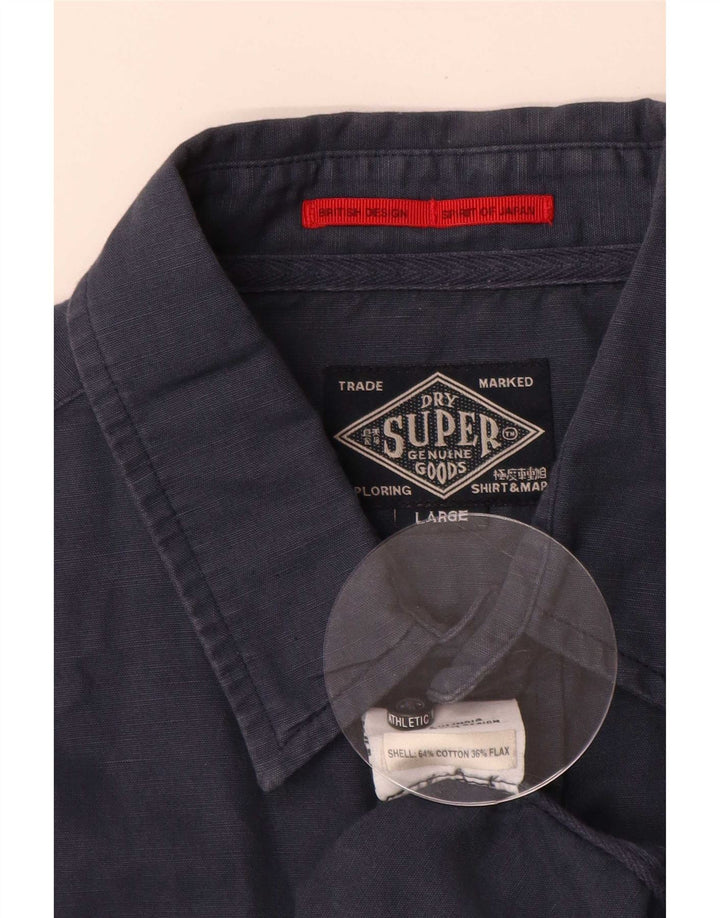 Superdry Chemise Homme Large Bleu Marine Coton