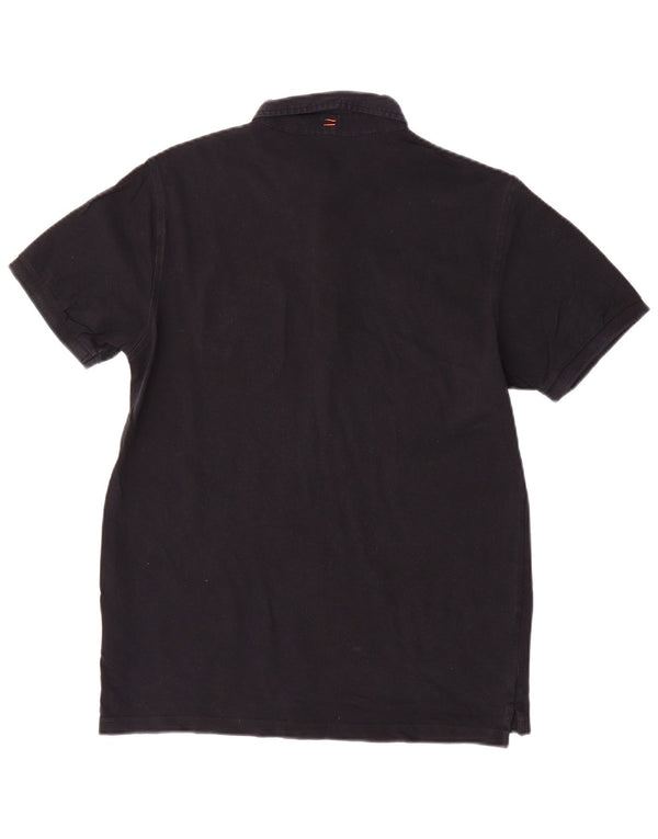 Sun68 Mens Polo Shirt Medium Black Cotton