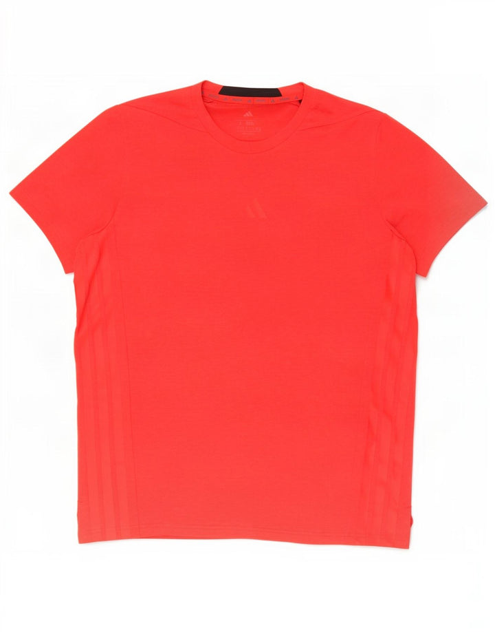Adidas Mens Slim Fit T-Shirt Top Large Red Polyester