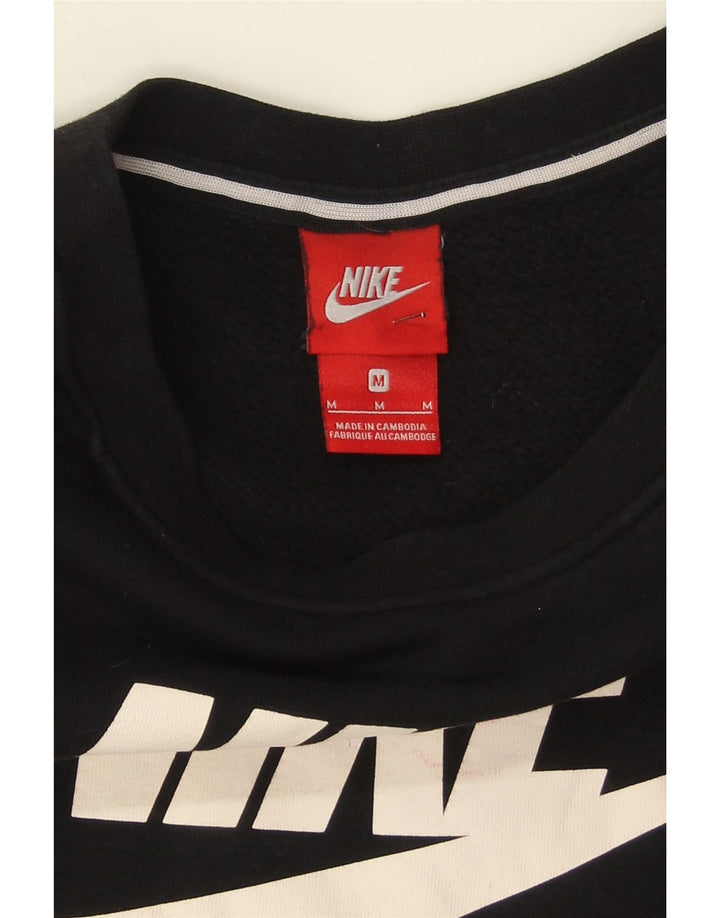 NIKE Womens Oversized Graphic Sweatshirt Jumper UK 14 Medium Black Cotton Vintage Nike and Second-Hand Nike from Messina Hembry 