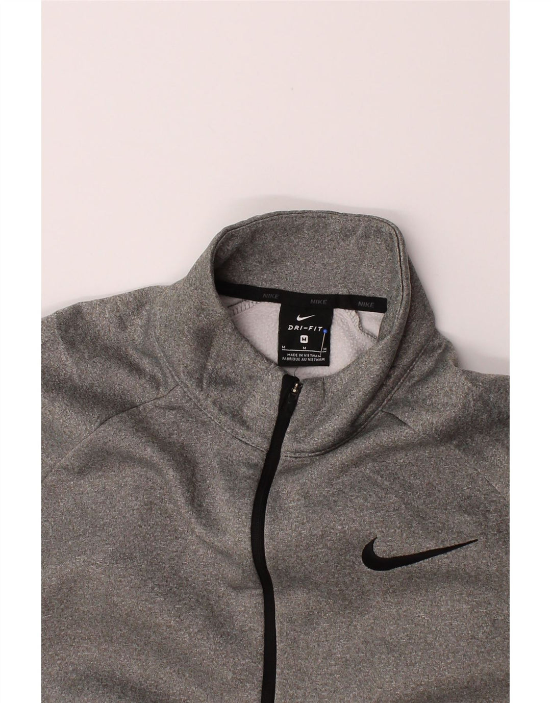NIKE Mens Dri Fit Zip Neck Sweatshirt Jumper Medium Grey Polyester Vintage Nike and Second-Hand Nike from Messina Hembry 