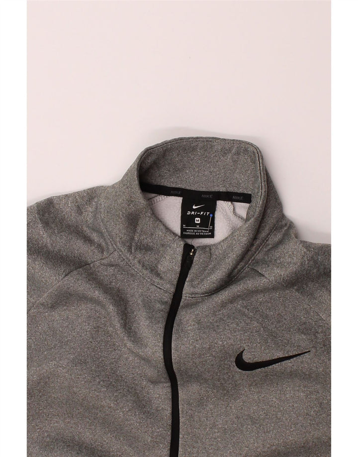 NIKE Mens Dri Fit Zip Neck Sweatshirt Jumper Medium Grey Polyester Vintage Nike and Second-Hand Nike from Messina Hembry 