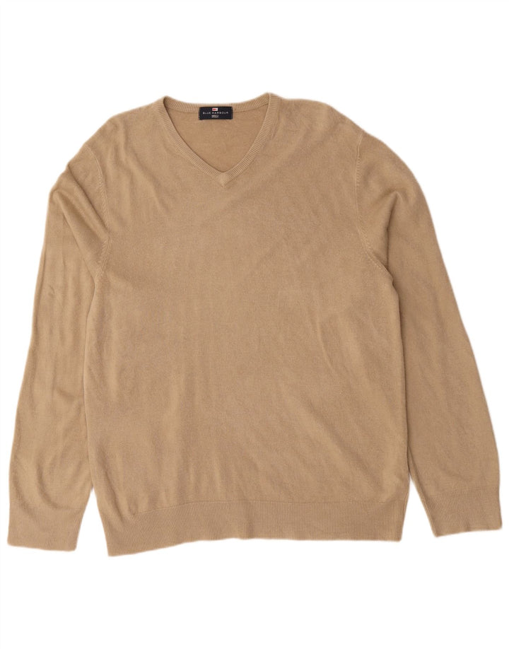 Marks & Spencer Mens Blue Harbour Jumper Sweater Large Beige Acrylic