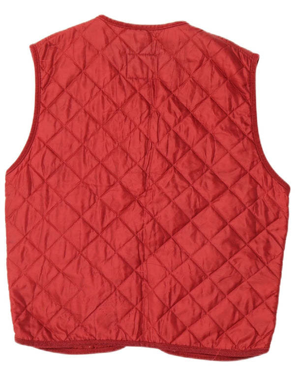 North Pole Mens Quilted Gilet UK 38 Medium Red Nylon