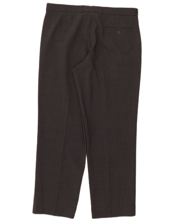 Marks & Spencer Mens Tailored Straight Suit Trousers W34 L29 Grey Polyester