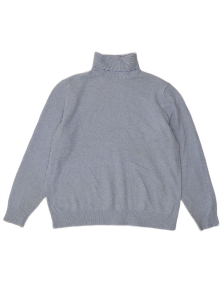 Marks & Spencer Damen Rollkragenpullover, UK 14, Mittelblau, Polyester