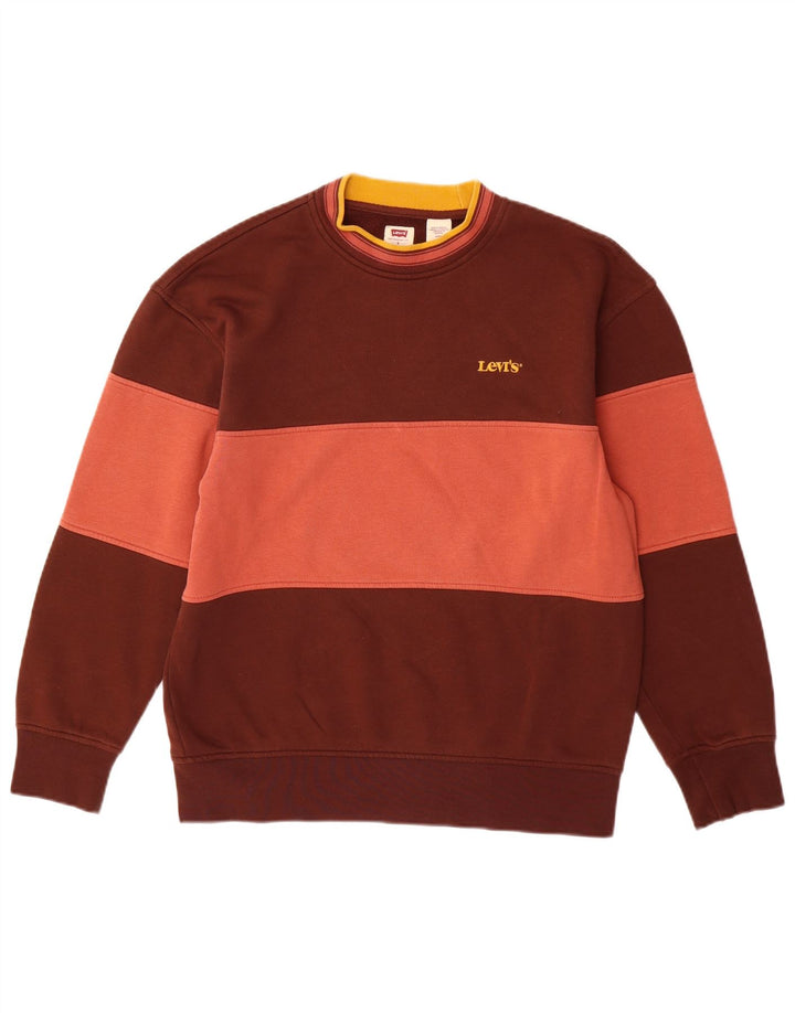 Levi's afslappet sweatshirt til mænd, lille brun colourblock bomuld