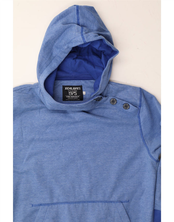 JACK & JONES Mens Hoodie Jumper Large Blue Polyester Vintage Jack & Jones and Second-Hand Jack & Jones from Messina Hembry 