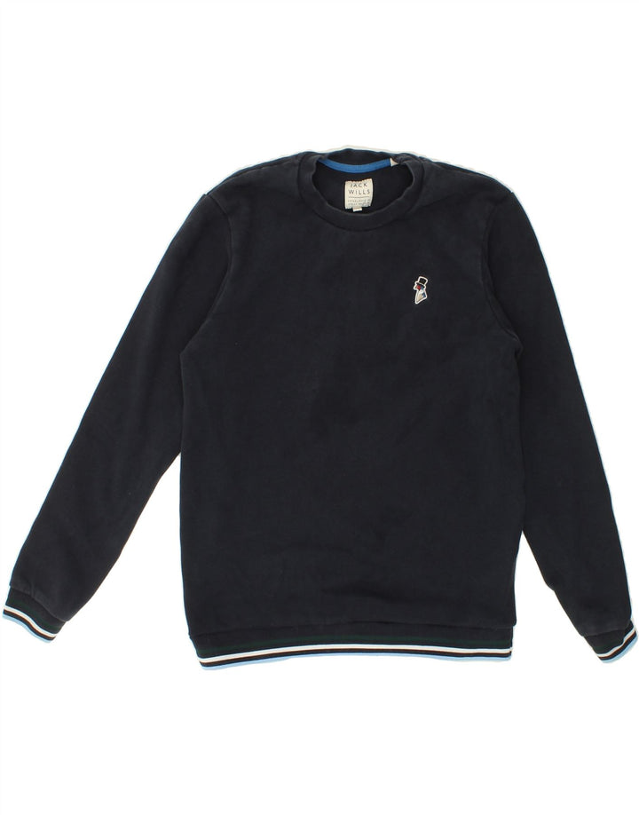 JACK WILLS Mens Sweatshirt Jumper Small Navy Blue Cotton Vintage Jack Wills and Second-Hand Jack Wills from Messina Hembry 