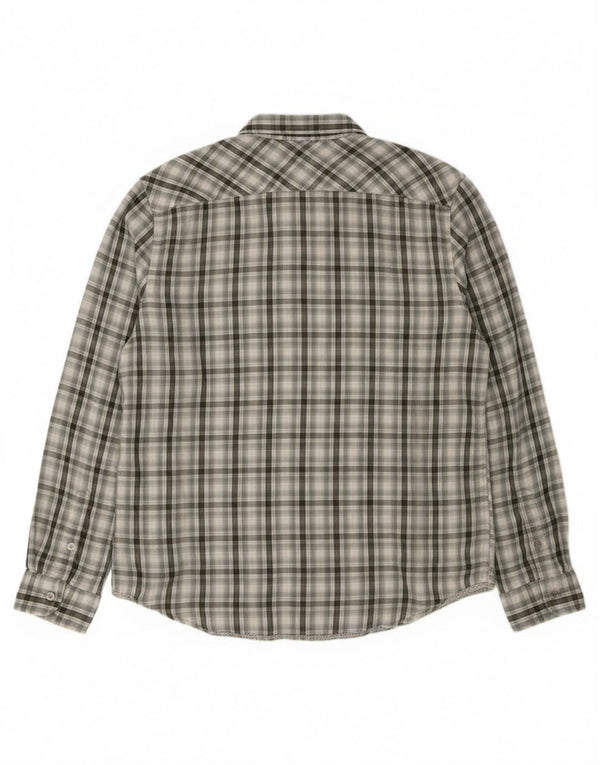 Calvin Klein Jeans Mens Military Shirt XL Grey Check Cotton