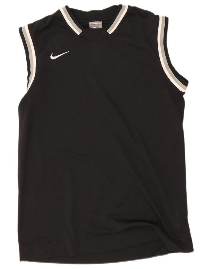 Nike Boys Vest Top 13-14 Years XL Black Striped Polyester
