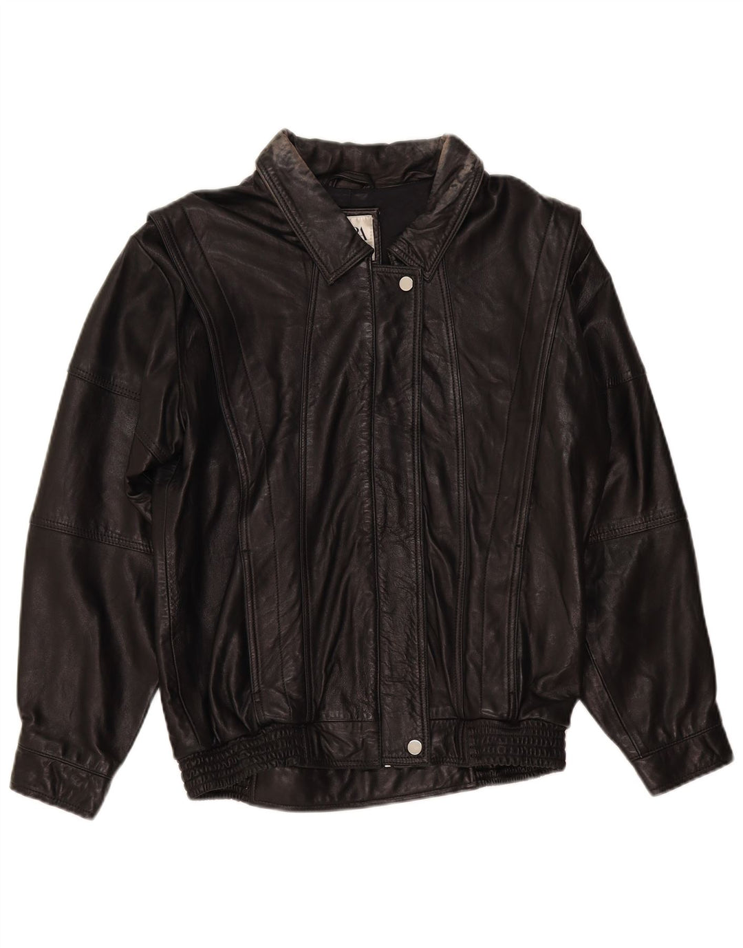 Zara Dame Læderjakke UK 14 Medium Sort