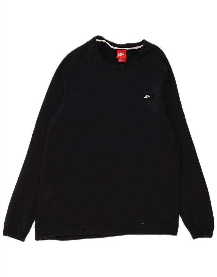 Pulover Nike pentru bărbați, bumbac mediu negru