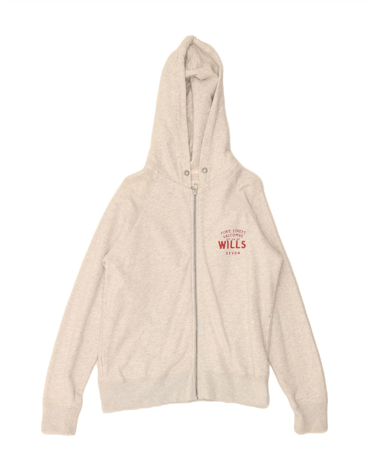 JACK WILLS Womens Devon Zip Hoodie Sweater  UK 12 Medium Grey Flecked Vintage Jack Wills and Second-Hand Jack Wills from Messina Hembry 