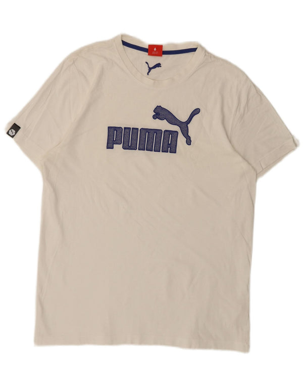 Puma Mens Graphic T-Shirt Top Large White